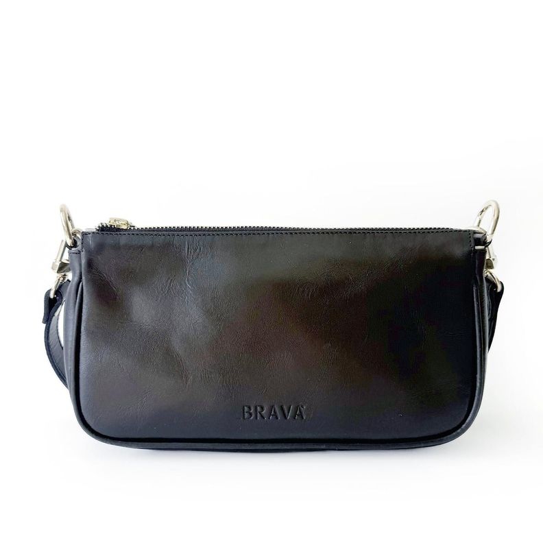 Cartera de cuero modelo AMANDA Negro