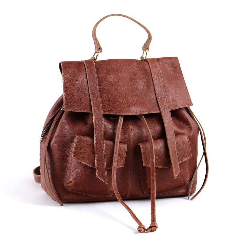 Mochila de cuero modelo Gala Cognac-0