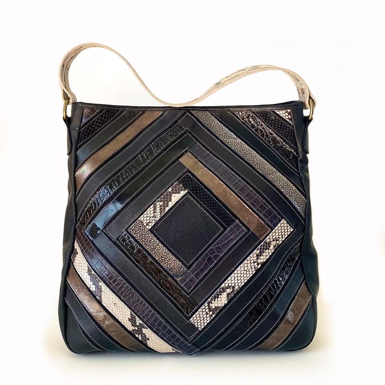 Cartera de cuero modelo GRETA Negro