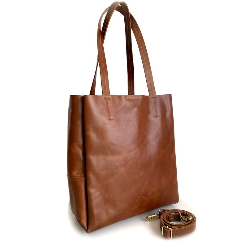 Cartera de cuero modelo Simone Cognac-1