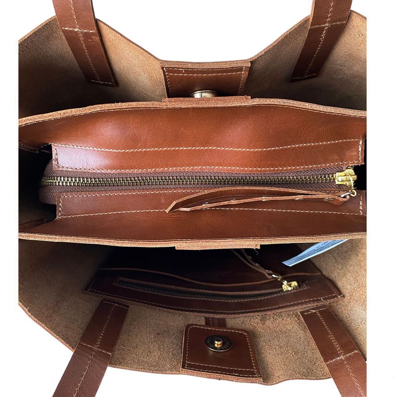 Cartera de cuero modelo Simone Cognac-3