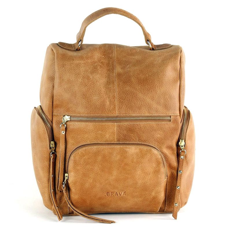 Mochila de cuero modelo MARIE Tostado Cafe