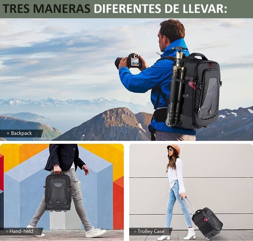 Mochila Para Kit De Fotografia Estuche Para Cámaras, Réflex, Trípode, Lentes, Flash, Bolso De CabinA-3