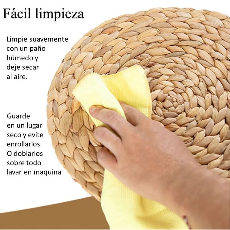 Pack De 6 Manteles Individuales Trenzado Redondo De 38cm Cuerda Decañamo -4