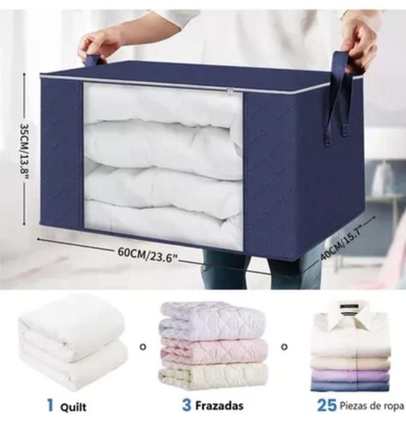 Pack De 3 Cajas Organizadoras Almacenamiento Ropa Sabanas Hogar-3