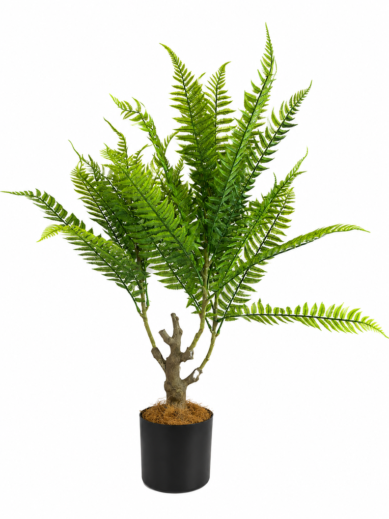 Planta Artificial Helecho 77cm Arbusto Realista Decorativo Verde