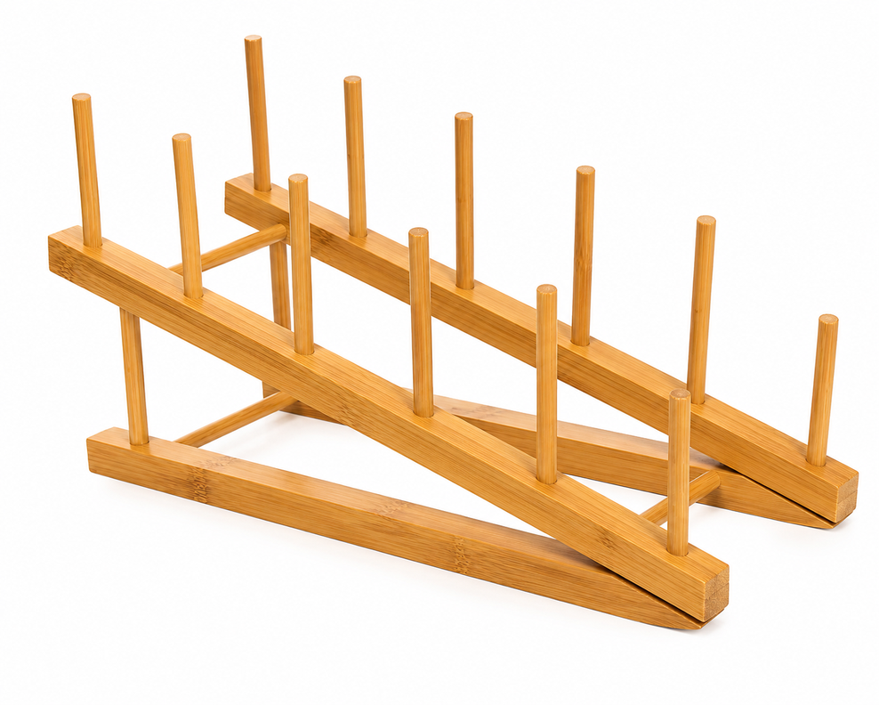 Soporte Para Platos Y Tapas De Madera Organizador De Cocina 1255 Beige