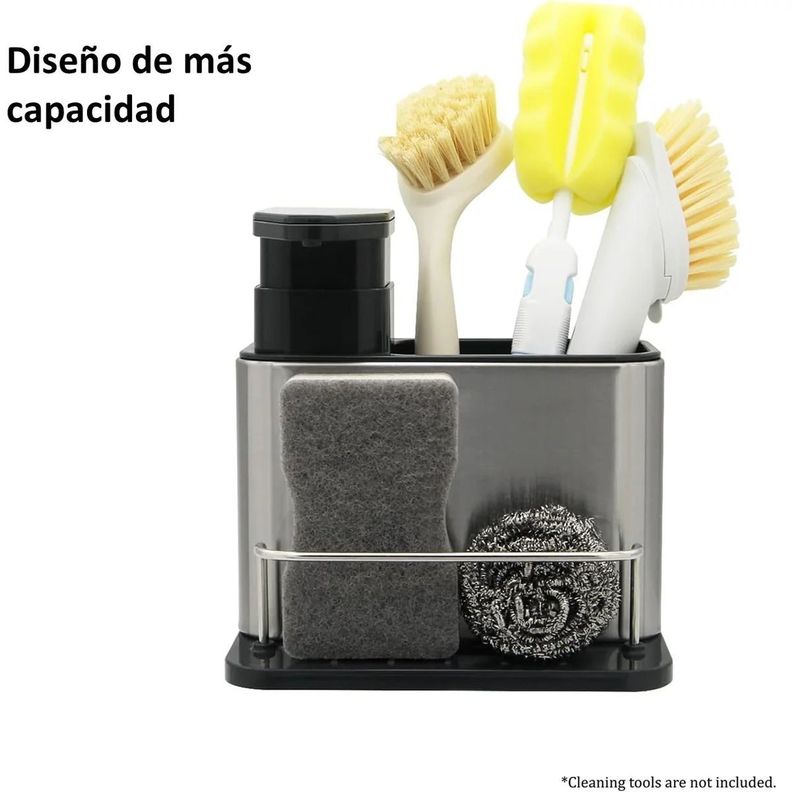 Dispensador De Lavalozas Jabón Y Porta Esponja Organizador 3 en 1-3