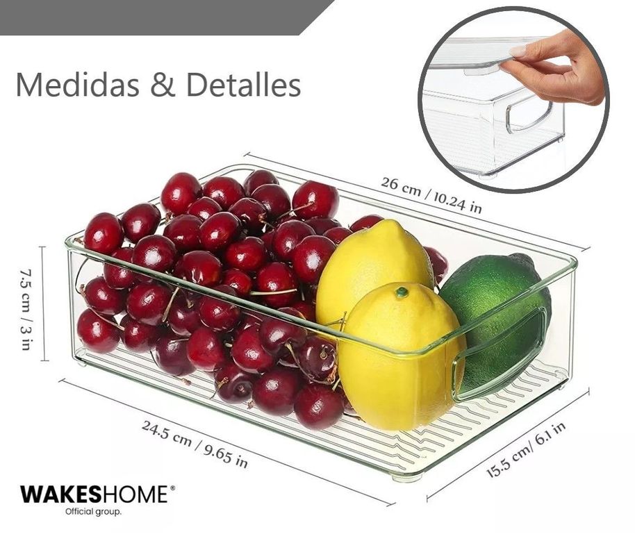 Bandeja Para Refrigerador Con Tapa 1 Pieza Organizadora-3