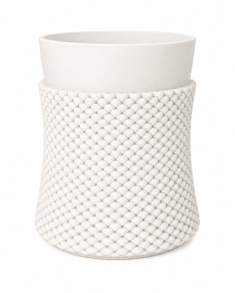 Jarron De Ceramica Para Decoracion Florero Texturizado blanco 0