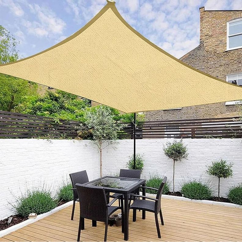 Toldo de Lona Cuadrada Vela para Sombra Parasol Rectangular Permeable 2m x 3m-2