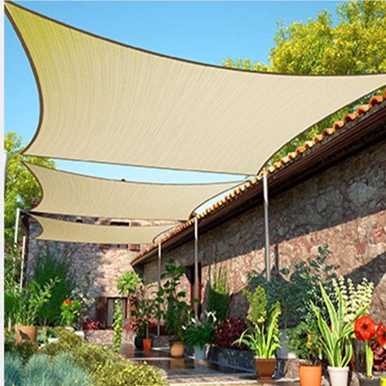 Toldo de Lona Cuadrada Vela para Sombra Parasol Rectangular Permeable 2m x 3m-5