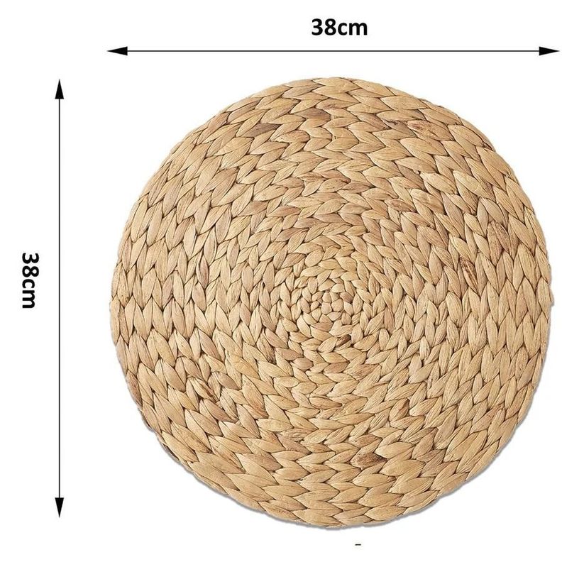 Pack De 4 Manteles Individuales Trenzado Redondo De 38cm Cuerda Decañamo-5