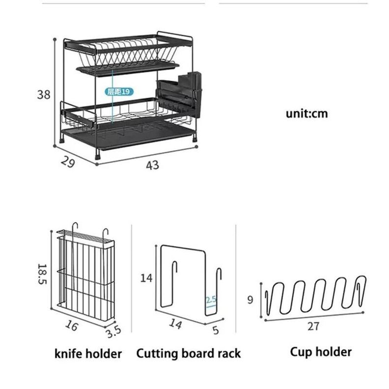 Escurridor Loza Platos 2 Niveles Organizador Cocina-6