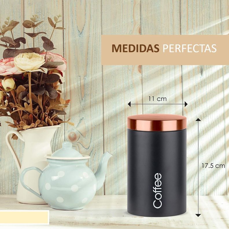 Frasco Organizador De Azucar, Sal, Café Ó Té 3 Contenedores Hermético Con Tapa Para Cocina-6