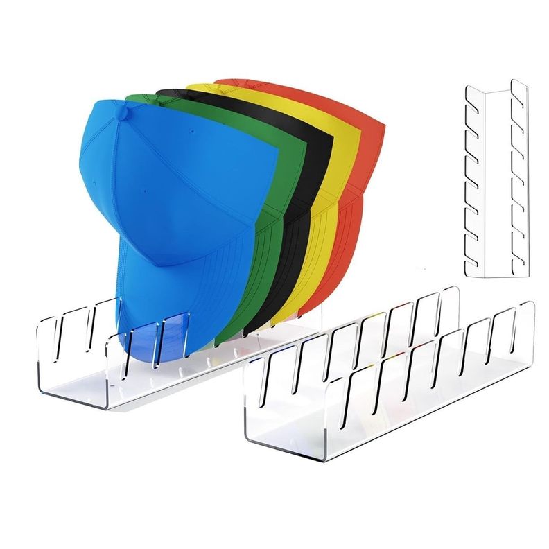 Pack 2 Colgadores Gorras Ganchos Organizador Para 7 Jockey Transparente