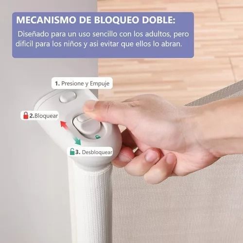 Puerta De Seguridad Retráctil Para Bebés o Mascotas Puerta Mágica 180cm-3