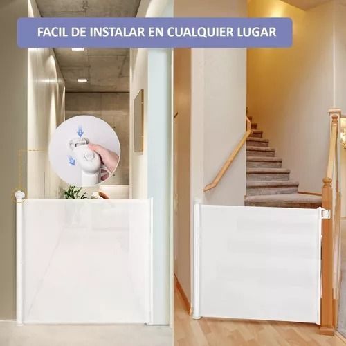 Puerta De Seguridad Retráctil Para Bebés o Mascotas Puerta Mágica 180cm-5