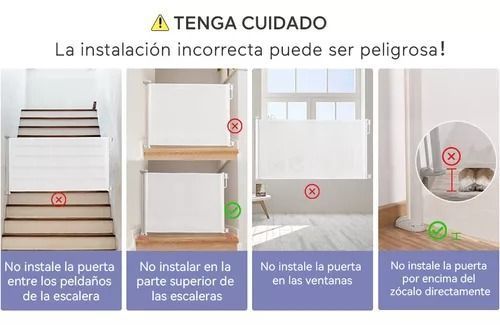 Puerta De Seguridad Retráctil Para Bebés o Mascotas Puerta Mágica 180cm-7