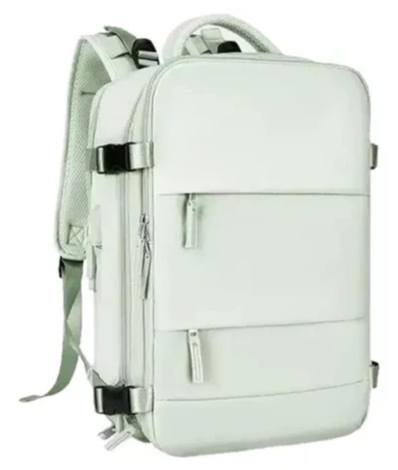 Mochila De Viaje Cabina Avión Impermeable Viral Zapatos Usb Color Verde-0