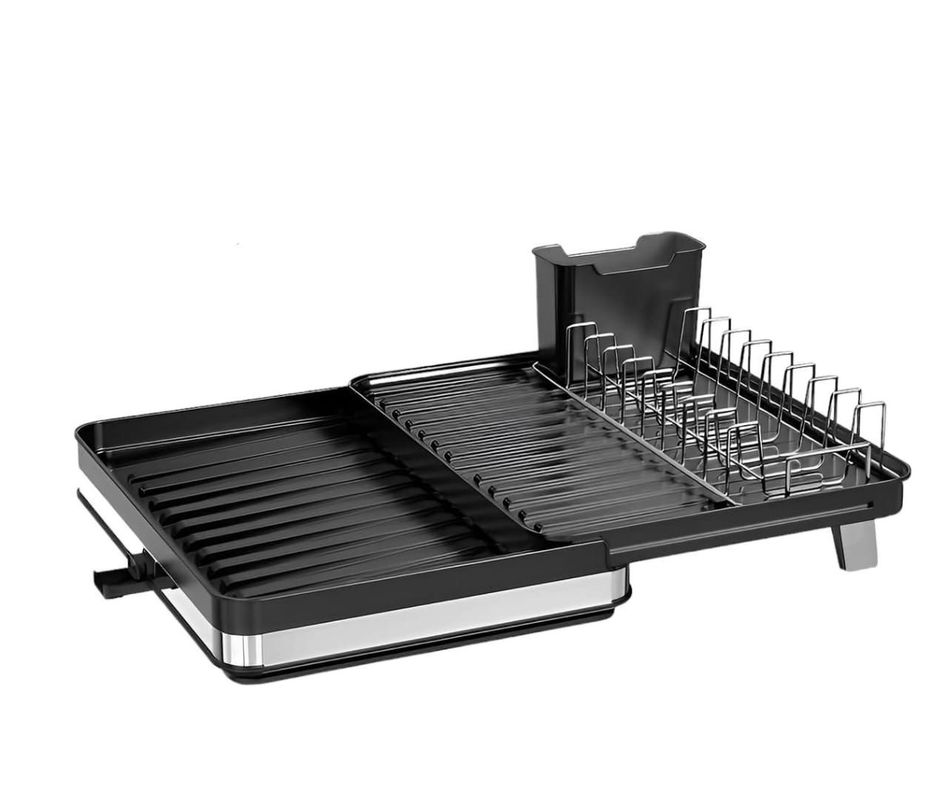 Secaplatos Escurridor Plegable Con Soporte Para Cubiertos-2