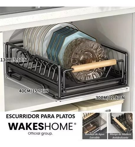 Escurridor De Platos Extraible Secaloza Apilable Despensa-1