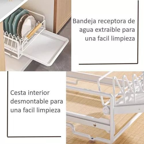 Escurridor De Platos Extraible Secaloza Apilable Despensa-5