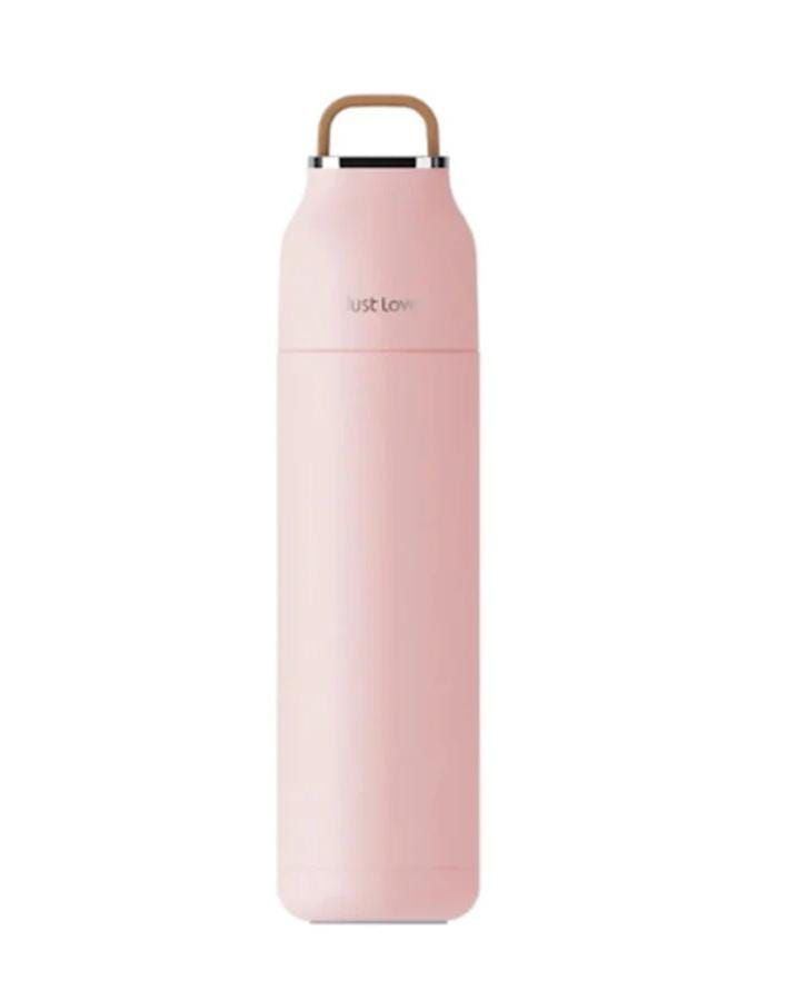 Botella De Agua 500ml Termo Portátil Acero Inoxidable / Color Rosado -0