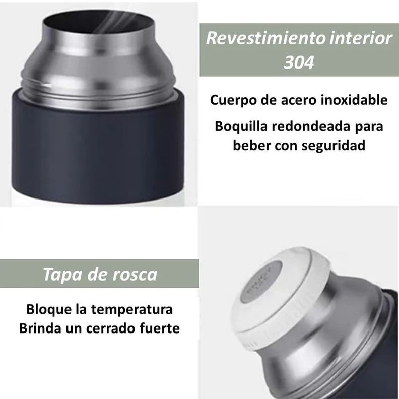 Botella De Agua 500ml Termo Portátil Acero Inoxidable / Color Rosado -3