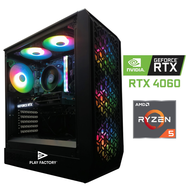 PC Gamer AMD Ryzen 5 5500 | RTX 4060 8GB | 16GB | 500GB SSD | A520 | 600W-0
