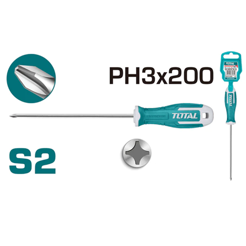 Destornillador Cruz S2 Ph3 200mm Total Tht26ph3200-1