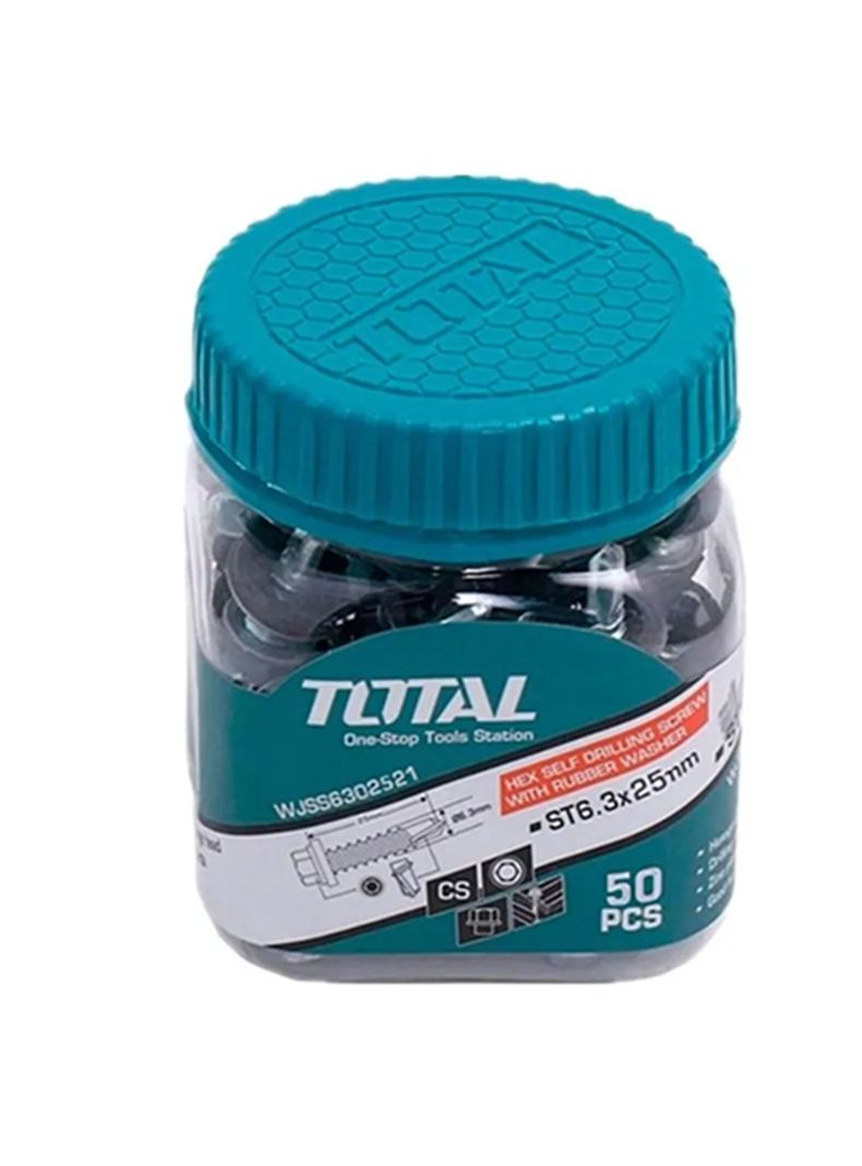 Tornillo Perforante Golilla 6.3x25mm 50 Und Total-1