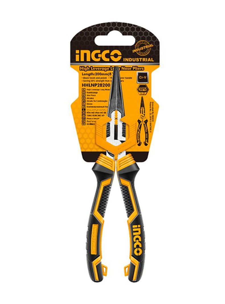Alicate Punta Larga Fina 8 Pulgadas 200mm Ingco Hhlnp28200-0