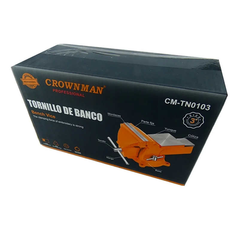 Tornillo Banco Mecanico Base Giratoria 3 PulG Crow-2