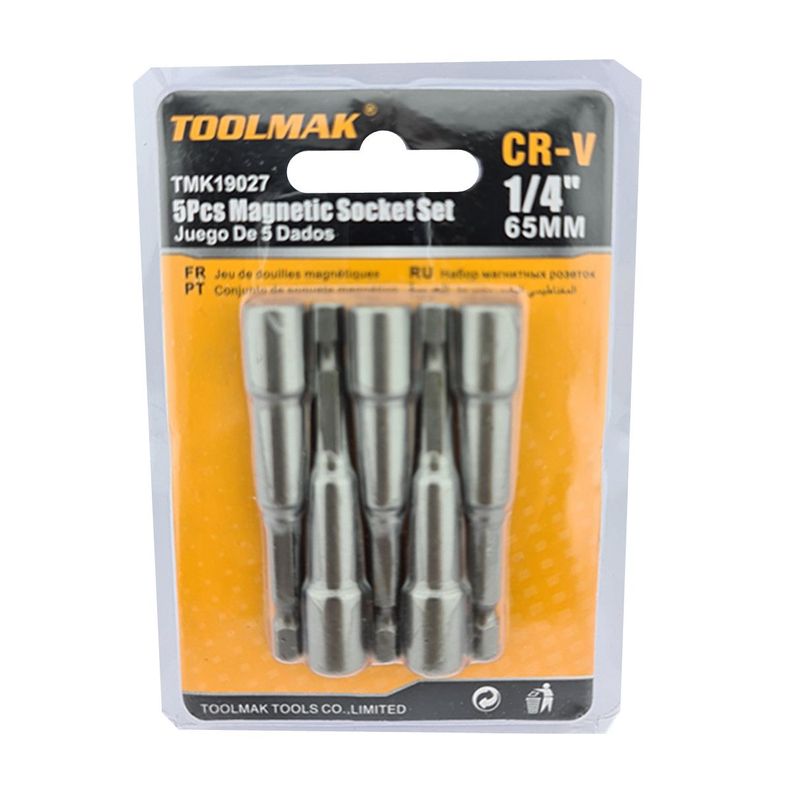 Juego De Adaptadores 1/4 Punta Magnetica 5 Piezas Toolmak Tmk19027-1