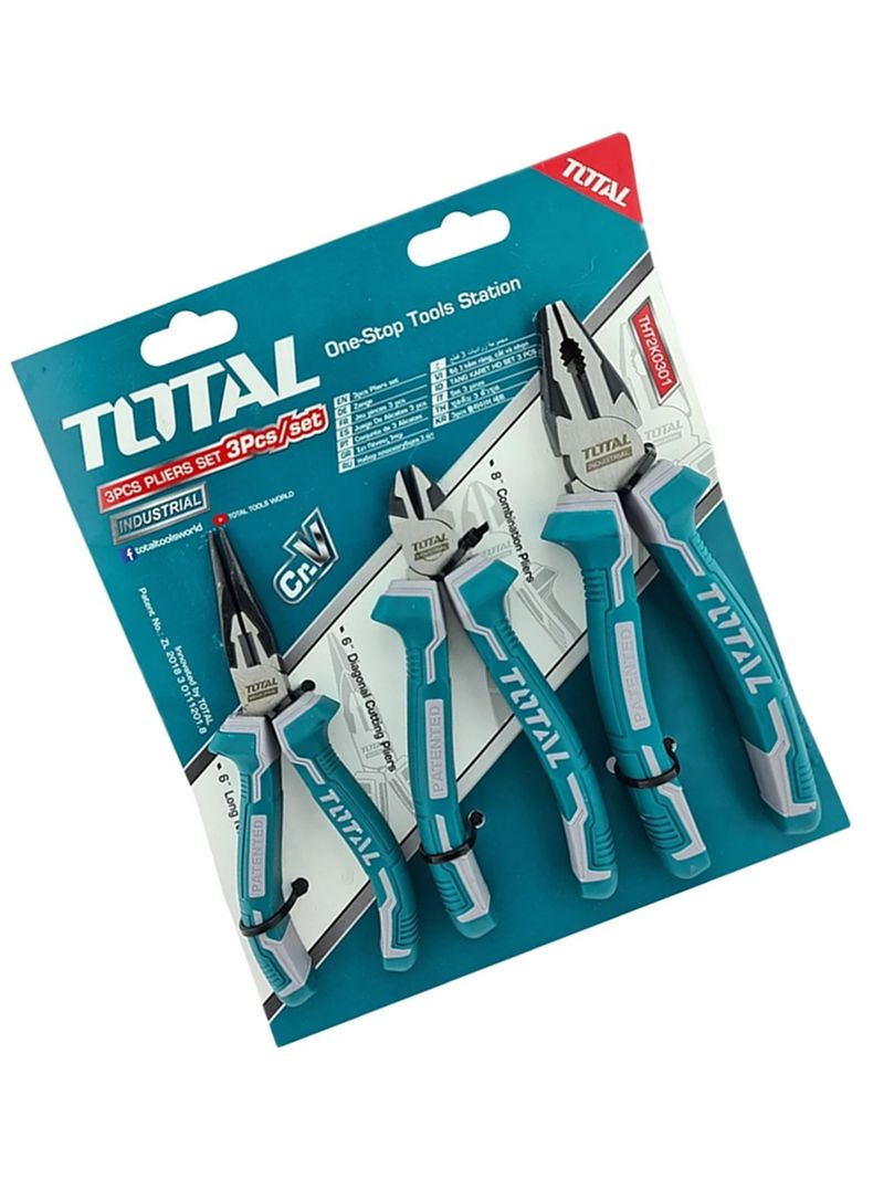 Kit Set Juego De Alicates 3 Piezas Total Tht2k0301-1