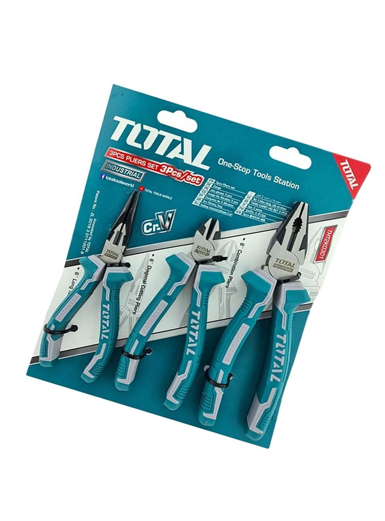 Kit Set Juego De Alicates 3 Piezas Total Tht2k0301-2