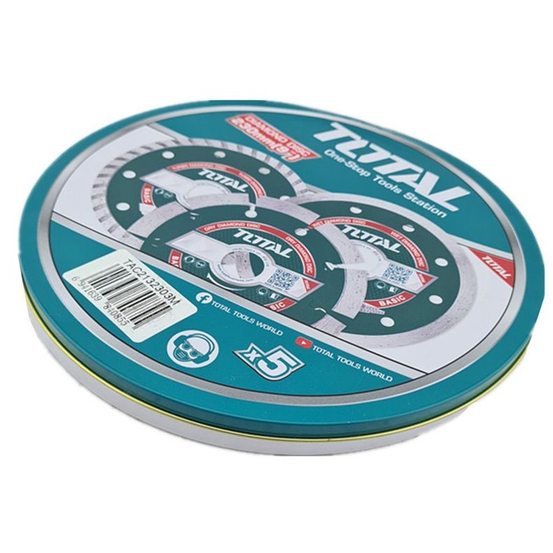 5x Disco Corte Diamantado Turbo 9 230mm Total Tac2132303m-1