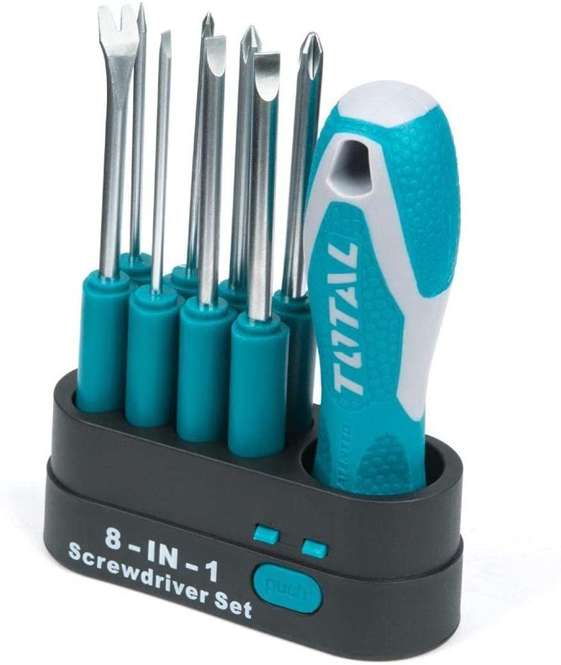 Set Juego Destornilladores Punta Intercambiable 9 Pcs Total Tht250906-0