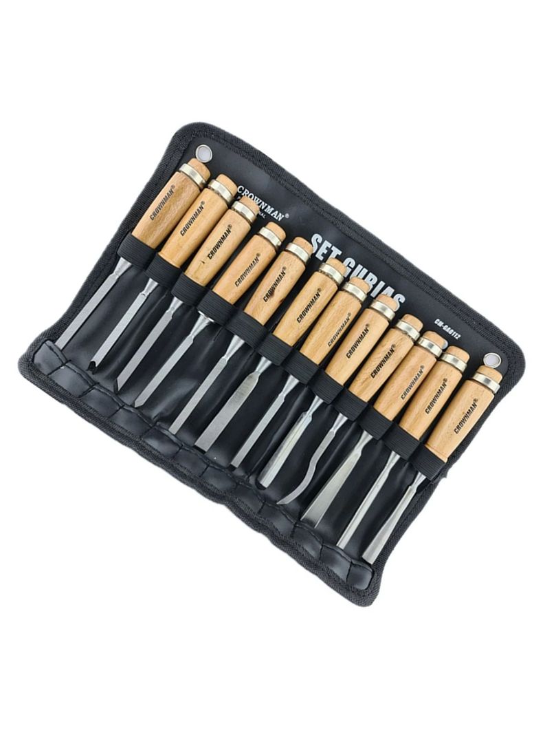 Cinceles Para Tallar Madera Gubia 12 Piezas Crow-2