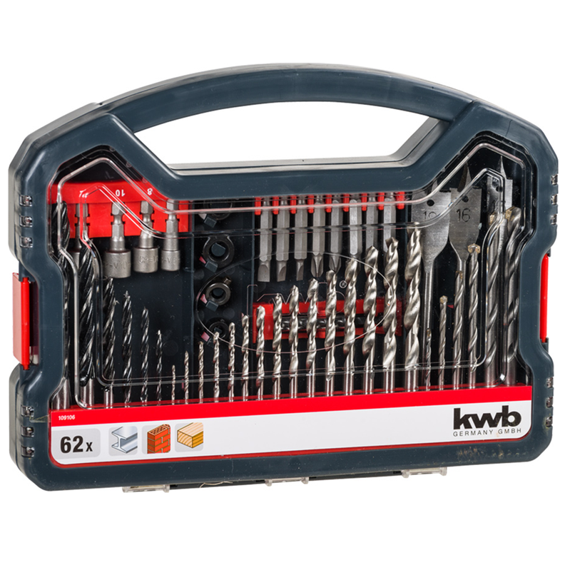 Puntas Y Brocas P/ Atornillar Taladrar 62 Pcs Kwb-1