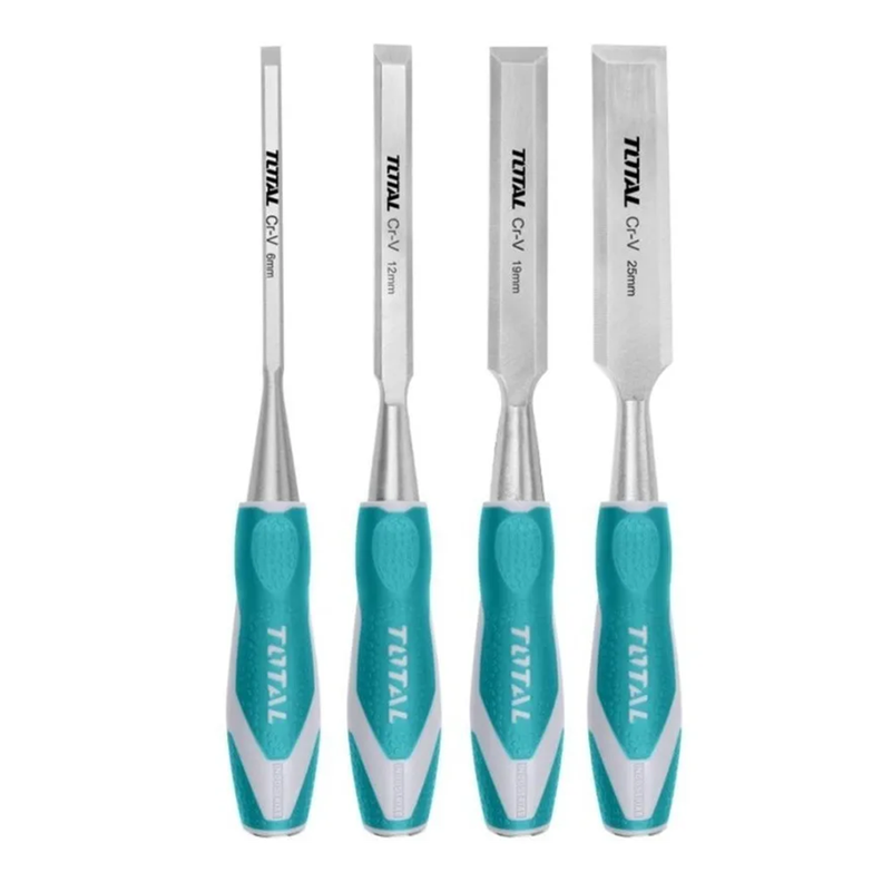 Kit set juego de cinceles para madera 4 pcs total tht41k0401-0