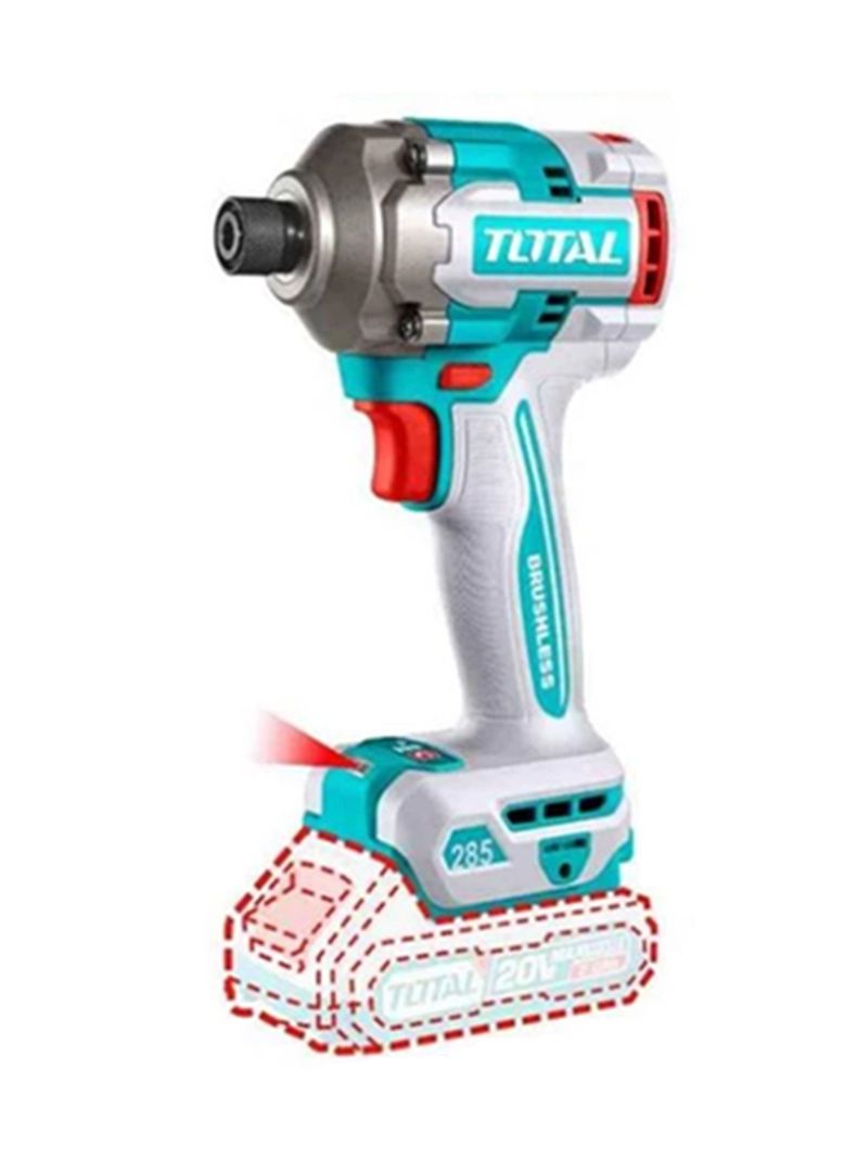 Atornillador De Impacto Inalambrico 1/4 20v + Puntas Total-1