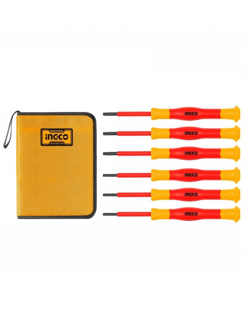 Kit Juego Destornilladores De Precision Aislados 6 Pcs Ingco  -0