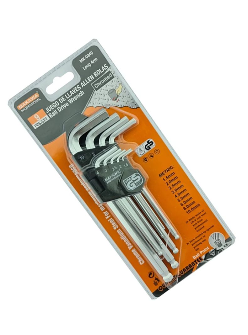 Llaves Medianas Allen Hexagonal 9 Piezas Mk0349-1