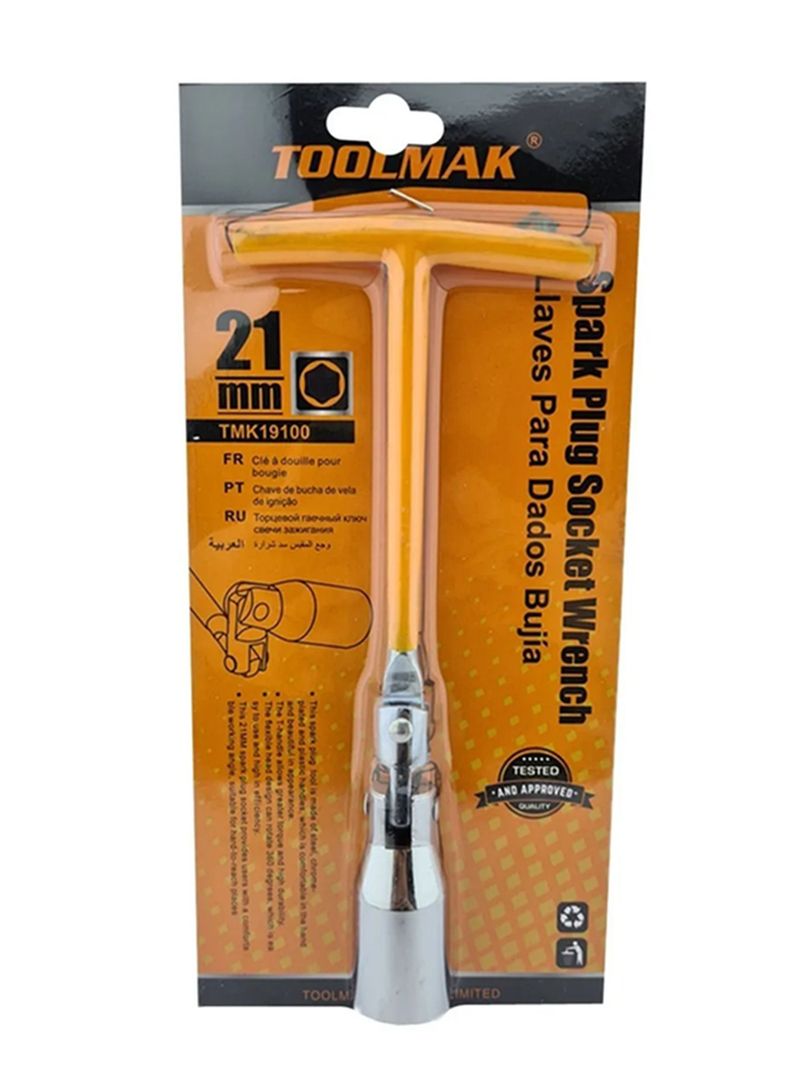 Llave Dado Saca Bujia Auto 21mm Toolmak Tmk19100-0