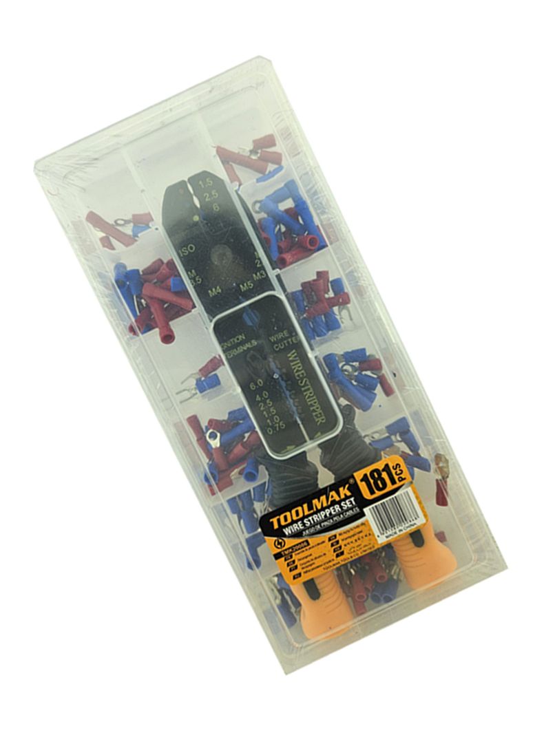Kit Alicate Pinza Pelacable Con Terminales 181 Piezas Toolmak-1