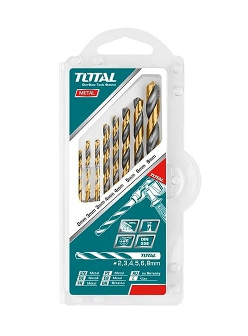 Juego Brocas Para Metal 8 Piezas Total Tacsd0801-0