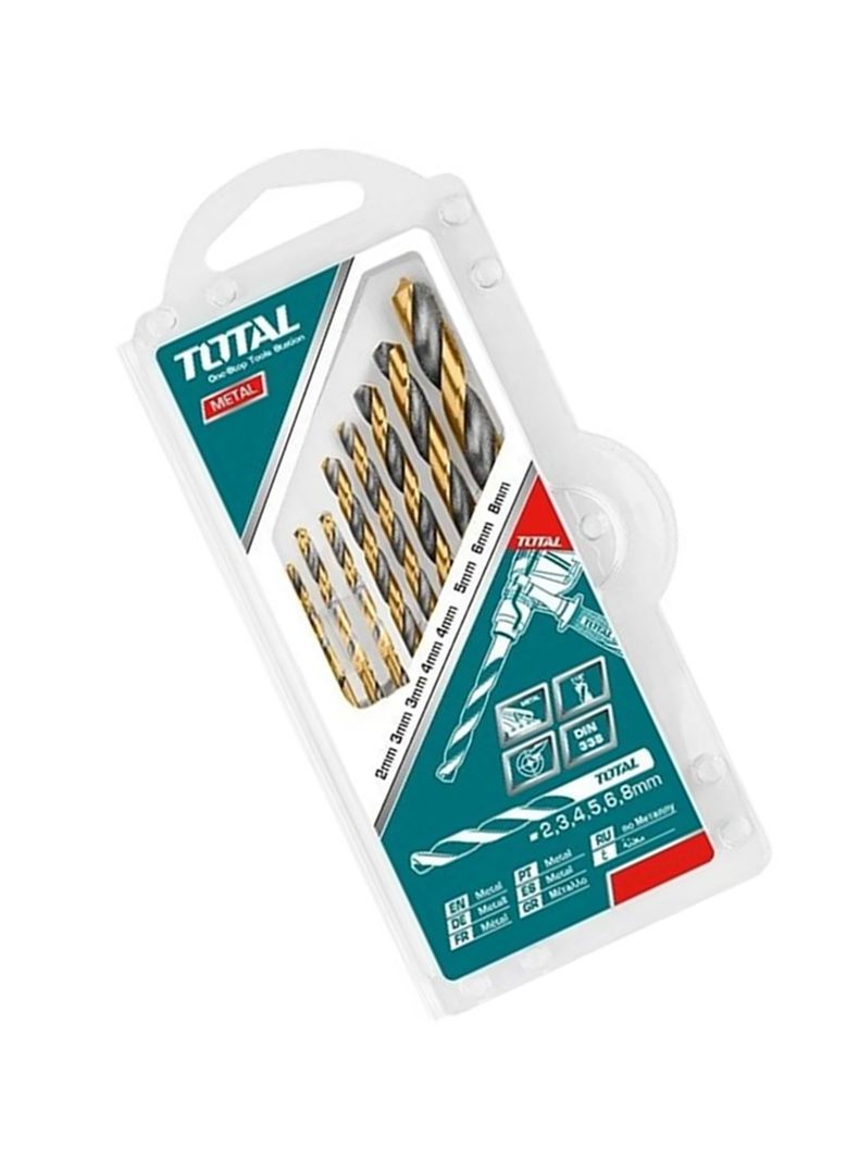 Juego Brocas Para Metal 8 Piezas Total Tacsd0801-1