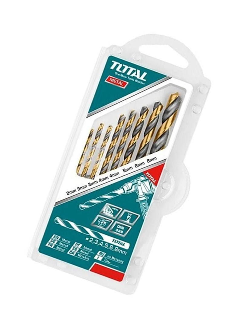 Juego Brocas Para Metal 8 Piezas Total Tacsd0801-2